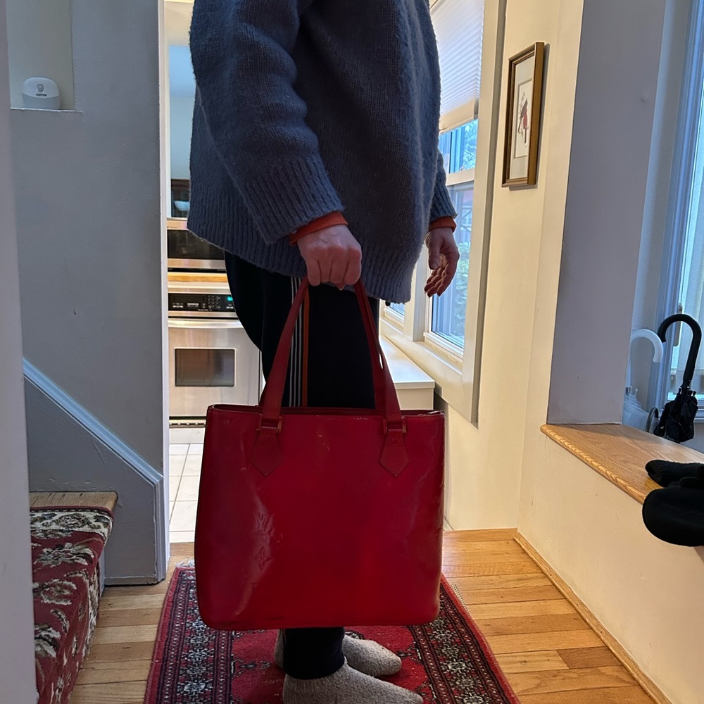 Louis Vuitton Glossy Cherry Red Monogram Tote - Picture 5 of 12